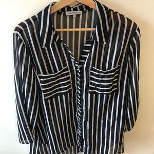 Black and white button down shirt